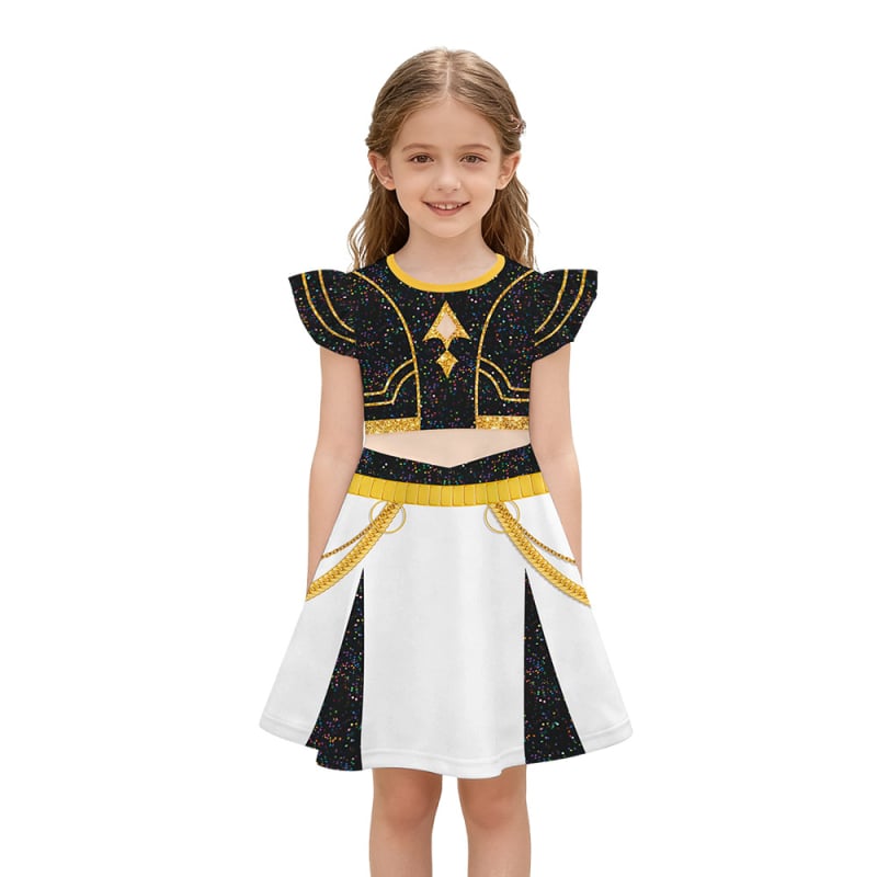 Детска плисирана рокля от млечна коприна и полиестер, полиестер 90–95%, Nademburg модел 81450431, за деца 3–8 години