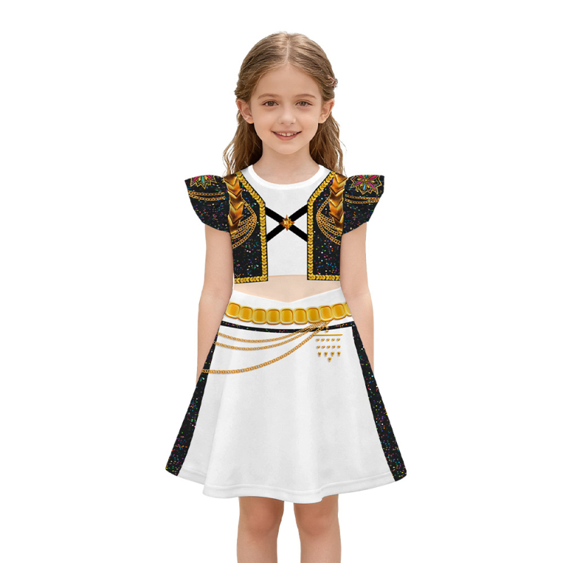 Детска плисирана рокля от млечна коприна и полиестер, полиестер 90–95%, Nademburg модел 81450431, за деца 3–8 години