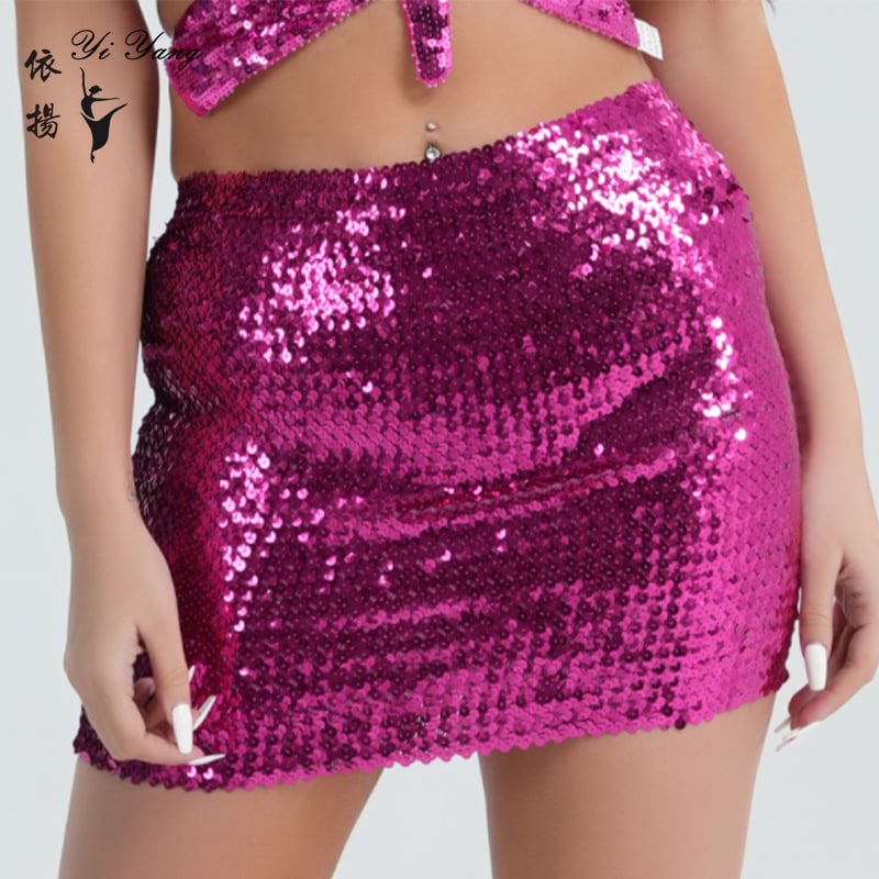 Dedicated fustă de dans pentru belly dance oriental cu paiete, croială wrap-hip, poliester 95%+