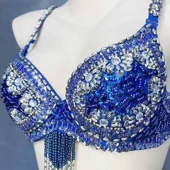 Set grudnog pojasa za Belly Dance, visokokvalitetni scenski kostim s perlama i vezom, PVC 50–70% / poliester 30–50%, šivanje, seksi street stil, zima 2022