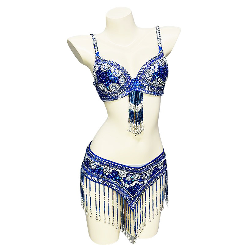 Set grudnog pojasa za Belly Dance, visokokvalitetni scenski kostim s perlama i vezom, PVC 50–70% / poliester 30–50%, šivanje, seksi street stil, zima 2022
