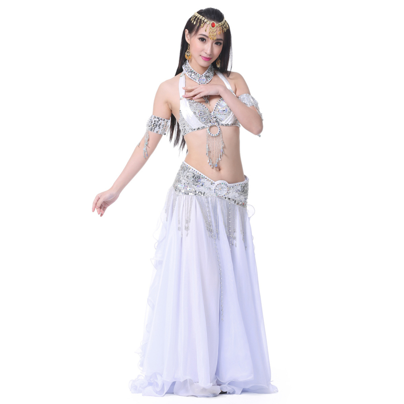 Šifon suknja za belly dance s dvostrukim prorezima i visokim prorezom, 100% poliester