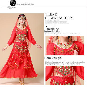 Scenski kostim za belly dance – 120D šifon, poliester, potpuno podstavljeni, proljeće 2025