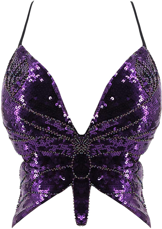 Belly Dance Sequin Butterfly Top – Ivan Dance, Ženski, Mješavina kemijskih vlakana, Poliester