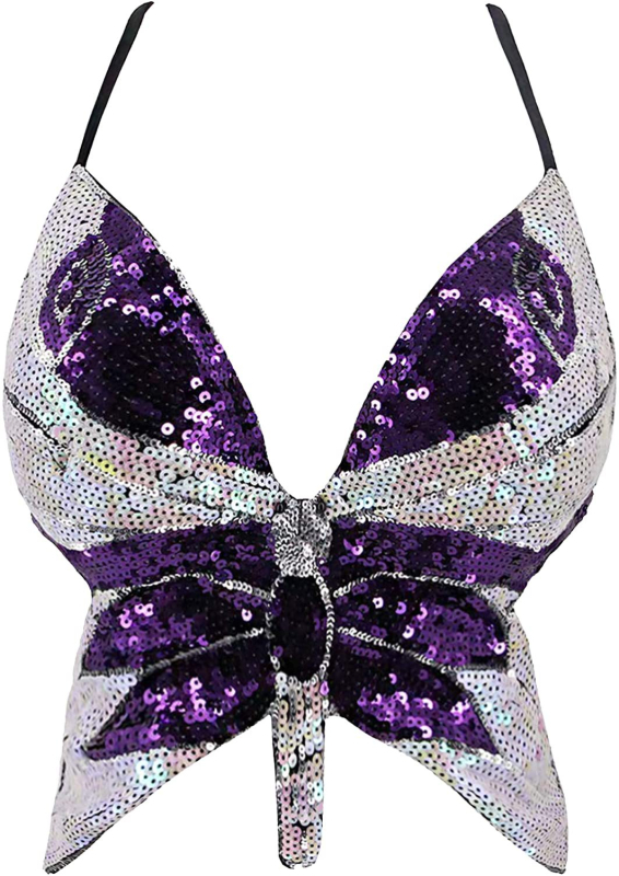 Belly Dance Sequin Butterfly Top – Ivan Dance, Ženski, Mješavina kemijskih vlakana, Poliester