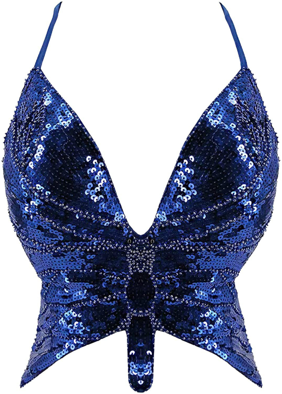 Belly Dance Sequin Butterfly Top – Ivan Dance, Ženski, Mješavina kemijskih vlakana, Poliester