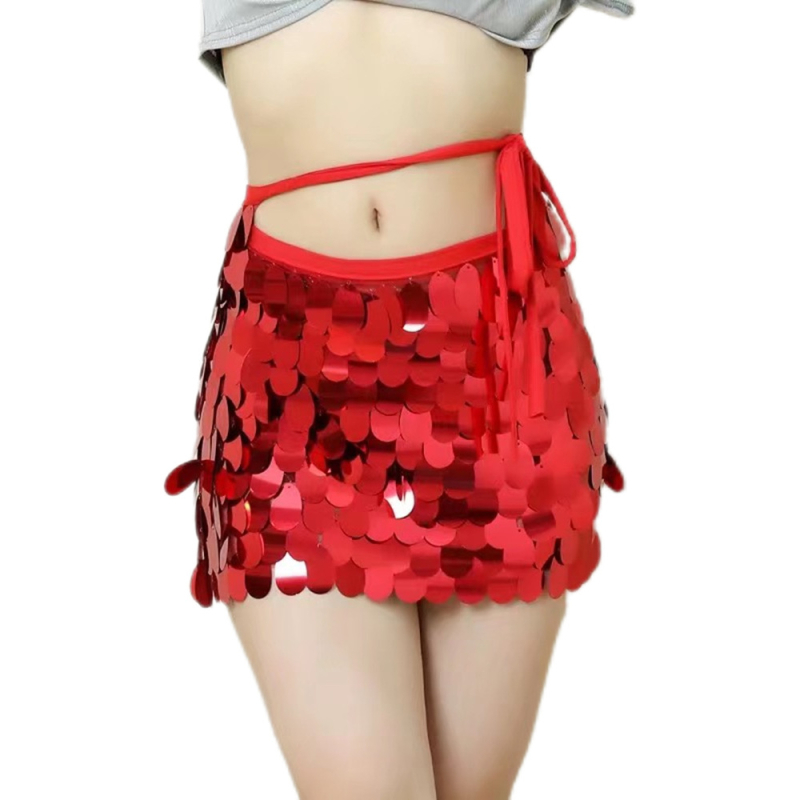 Kostim za belly dance za trening s plisiranom suknjom u stilu sirene, jesen 2025, poliester, 90–95% poliester, seksi gradski stil