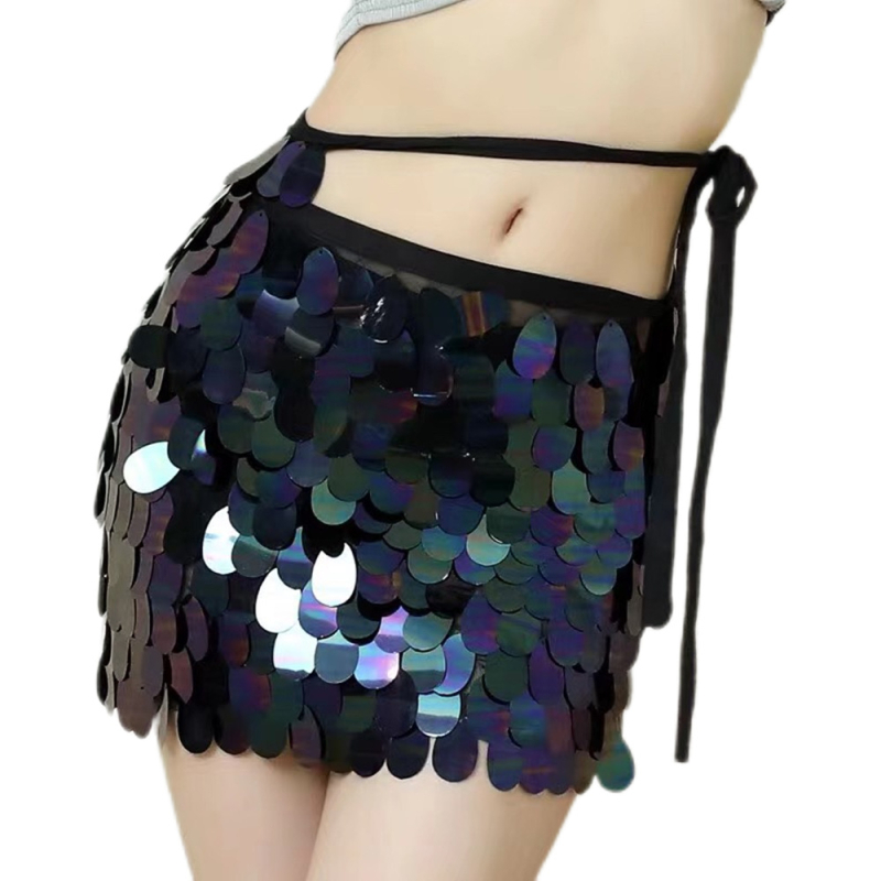 Kostim za belly dance za trening s plisiranom suknjom u stilu sirene, jesen 2025, poliester, 90–95% poliester, seksi gradski stil
