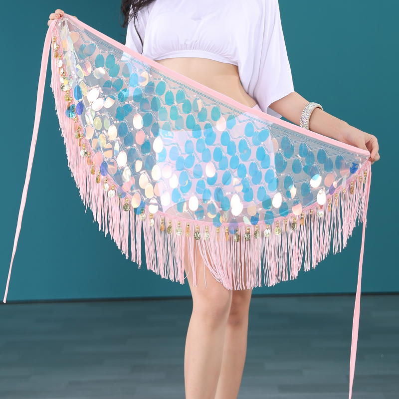 Pajettás csípő kendő és rövid szoknya – modern tánc jelmez nőknek, poliészter