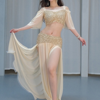 Set kostima za belly dance – mrežasto tkanje, PVC glavni materijal (≤30%), proljeće 2025, kineski stil, literarno retro