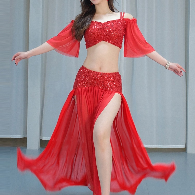 Set kostima za belly dance – mrežasto tkanje, PVC glavni materijal (≤30%), proljeće 2025, kineski stil, literarno retro