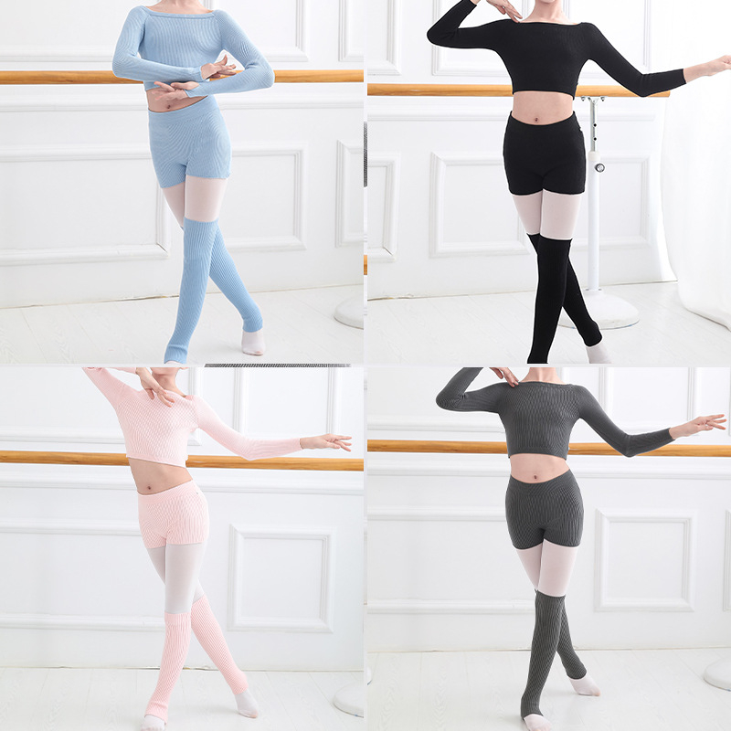 Chenhuan ținute de dans pentru copii – costum cu mânecă lungă, ansamblu în croială split, material Modal, potrivit pentru balet, dansul belly și spectacole