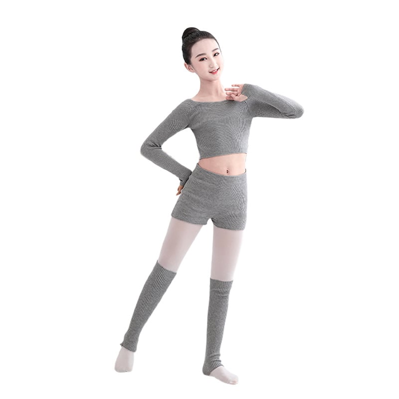 Chenhuan ținute de dans pentru copii – costum cu mânecă lungă, ansamblu în croială split, material Modal, potrivit pentru balet, dansul belly și spectacole