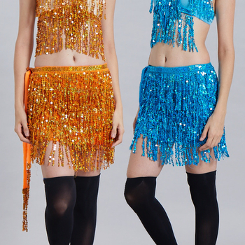 Traka za struk za Belly Dance sa štrasom i resicama od chiffon-poliester PVC smjesa