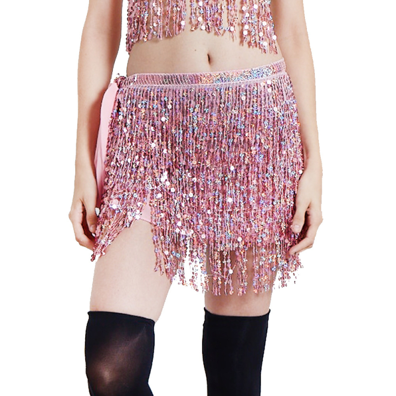 Traka za struk za Belly Dance sa štrasom i resicama od chiffon-poliester PVC smjesa