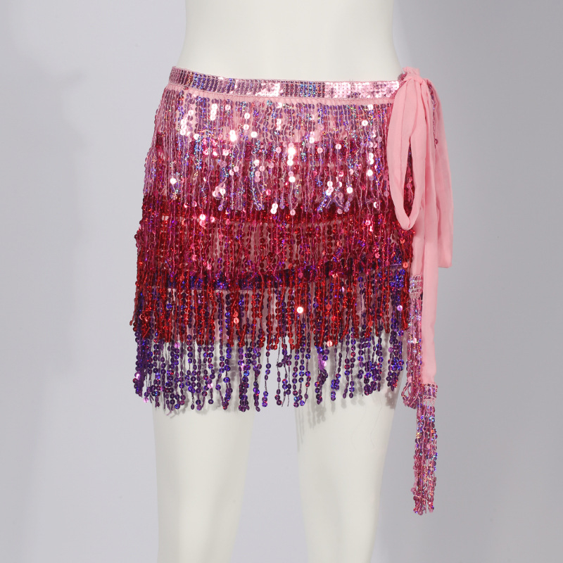 Traka za struk za Belly Dance sa štrasom i resicama od chiffon-poliester PVC smjesa