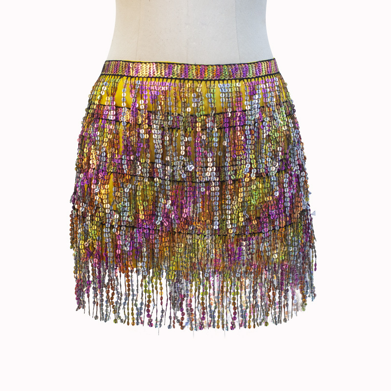 Traka za struk za Belly Dance sa štrasom i resicama od chiffon-poliester PVC smjesa