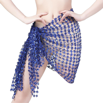 Kostim za belly dance s kaišem u struku i šljokicama, poliester-elastan tkanina, unisex, marka Yihuang, pogodan za Belly Dance/Latin Dance/Indian Dance/Stage, proljeće 2023