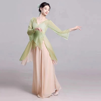 Klasični kineski plesni top od šifona i poliestera, unisex, belly dance, ljeto 2024, dobna skupina 18–24, poliester ≥95%