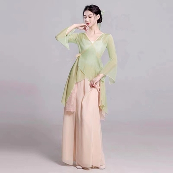 Klasični kineski plesni top od šifona i poliestera, unisex, belly dance, ljeto 2024, dobna skupina 18–24, poliester ≥95%