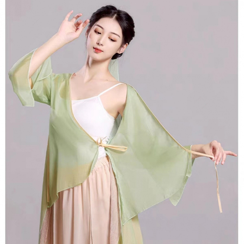 Klasični kineski plesni top od šifona i poliestera, unisex, belly dance, ljeto 2024, dobna skupina 18–24, poliester ≥95%