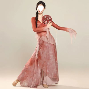 Kineski stil kostim za ples trbuha s gazom tkaninom - poliester 90–95%, muški model, ljeto 2022