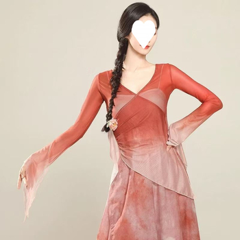 Kineski stil kostim za ples trbuha s gazom tkaninom - poliester 90–95%, muški model, ljeto 2022