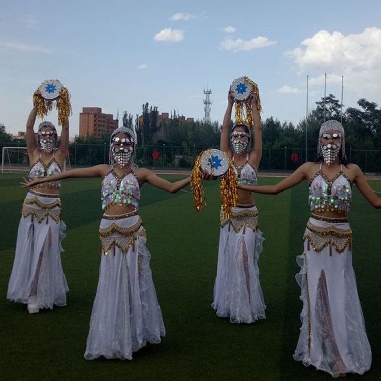 Hasizom tánc színpadi ruha készlet — indiai stílus, kínai irodalmi retro dizájnnal, TR anyag, PVC legfeljebb 30%, organikus pamut legfeljebb 30%, tavasz 2025