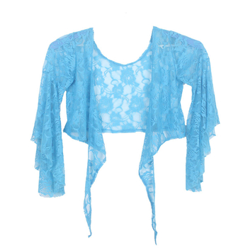 Top za belly dance s čipkastim trakama i leptir rukavima; tkanina: čipka; glavna tkanina: poliester; sadržaj glavne tkanine: 85%