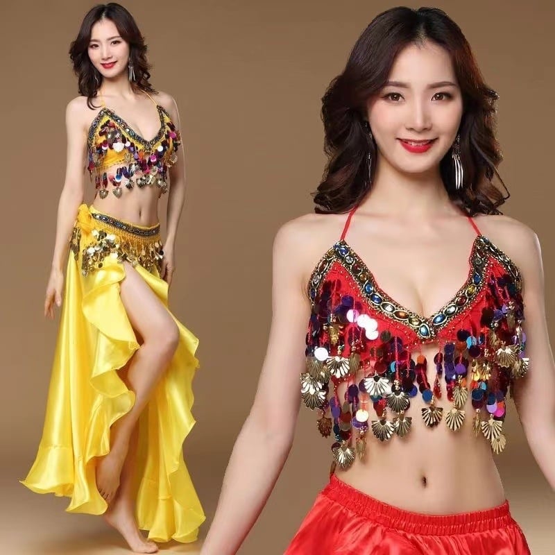 Set de dans Belly dance pentru femei — iarnă 2025, șifon, PVC 50–70%, alte componente sub 30%, stil literar retro, fără guler