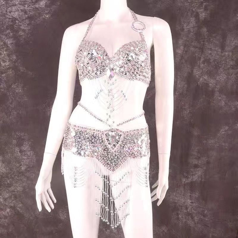 Costum Belly Dance, țesătură PVC (conținut 90–95%), țesătură Tr, stil Chinezesc, retro literar, primăvara 2025