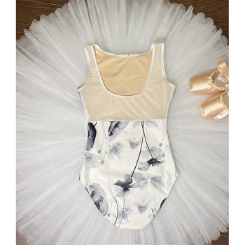 Bodysuit floral pentru femei – Balet, practică de dans, yoga, îmbrăcăminte de dans (Cod C038 • Poliester • Îmbrăcăminte de dans)