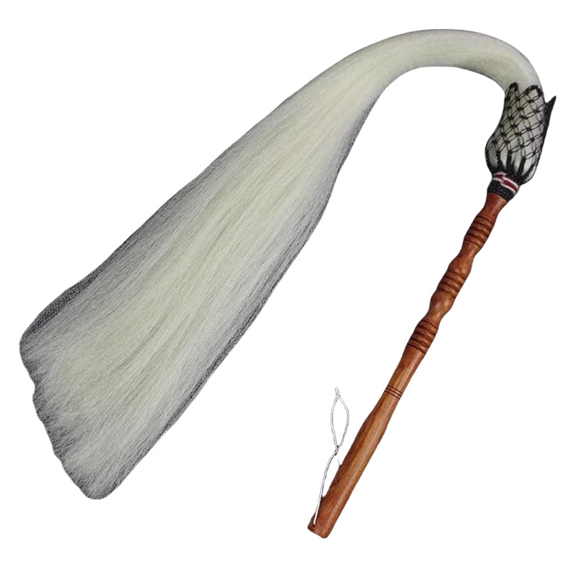 Costum taoist Taiyi pentru dans popular, ținuta unisex din Chenille și Spandex, cu Dusting Fan și Headwear (Primăvara 2025)