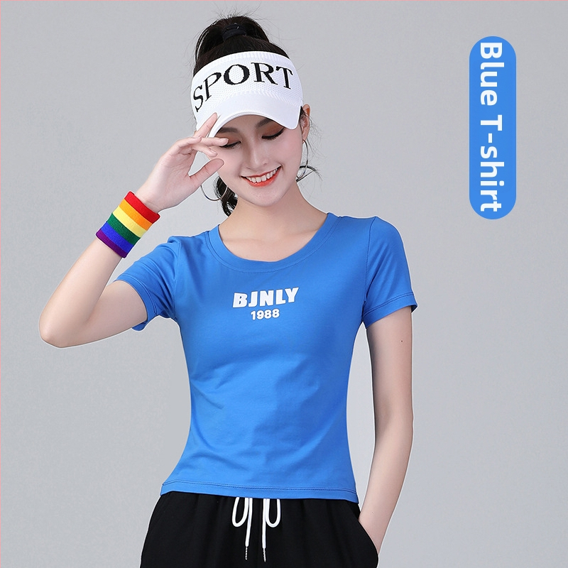 Odeća za square dance: kratke rukave T‑shirt s alfabetnim printom i trenirke; pamuk 94% s podstavom spandeksa 6%; za odrasle žene; pogodno za proljeće-ljeto-jesen; za square dance, hip-hop, belly dance