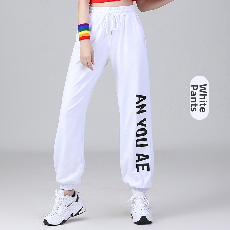 Odeća za square dance: kratke rukave T‑shirt s alfabetnim printom i trenirke; pamuk 94% s podstavom spandeksa 6%; za odrasle žene; pogodno za proljeće-ljeto-jesen; za square dance, hip-hop, belly dance