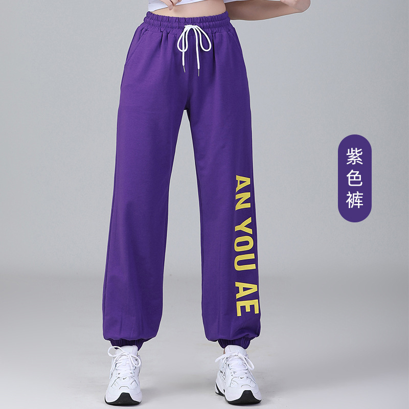 Odeća za square dance: kratke rukave T‑shirt s alfabetnim printom i trenirke; pamuk 94% s podstavom spandeksa 6%; za odrasle žene; pogodno za proljeće-ljeto-jesen; za square dance, hip-hop, belly dance