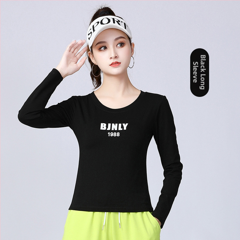 Odeća za square dance: kratke rukave T‑shirt s alfabetnim printom i trenirke; pamuk 94% s podstavom spandeksa 6%; za odrasle žene; pogodno za proljeće-ljeto-jesen; za square dance, hip-hop, belly dance