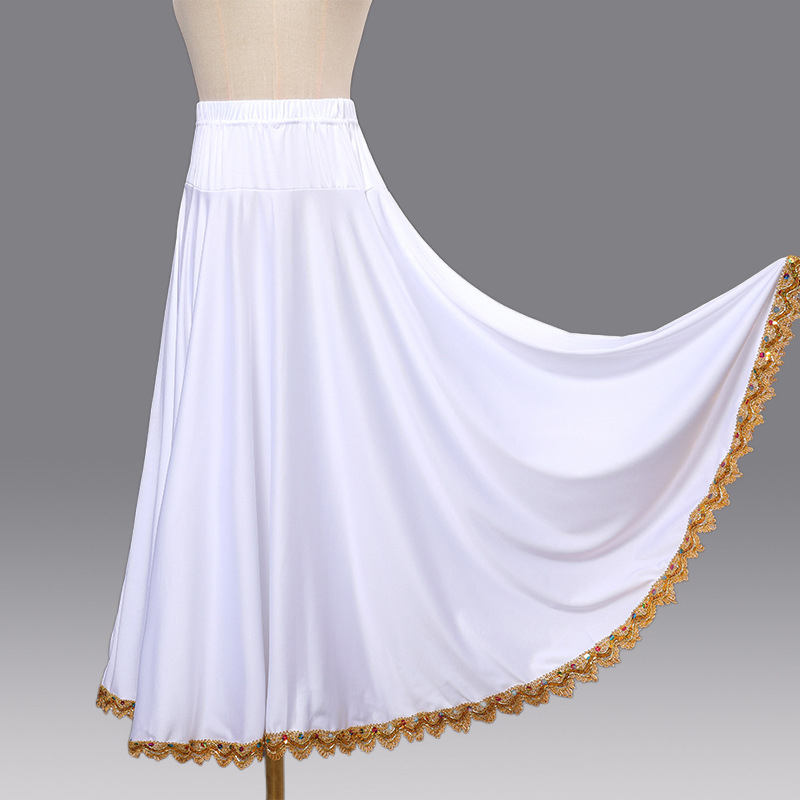 Suknja za kvadratni ples, etnički stil, veliki švih, Milk Silk tkanina 95% poliester, podstava Milk Silk 95% poliester, jedinstven uzorak