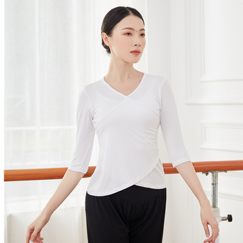 Топ за модерен танц за тренировки – женски слим фит, Modal плат 95%, подплата Modal 95%, подходящ за всички сезони