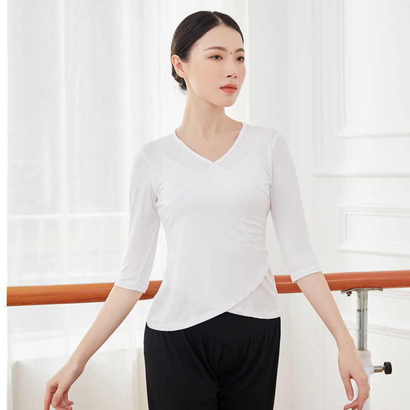 Топ за модерен танц за тренировки – женски слим фит, Modal плат 95%, подплата Modal 95%, подходящ за всички сезони