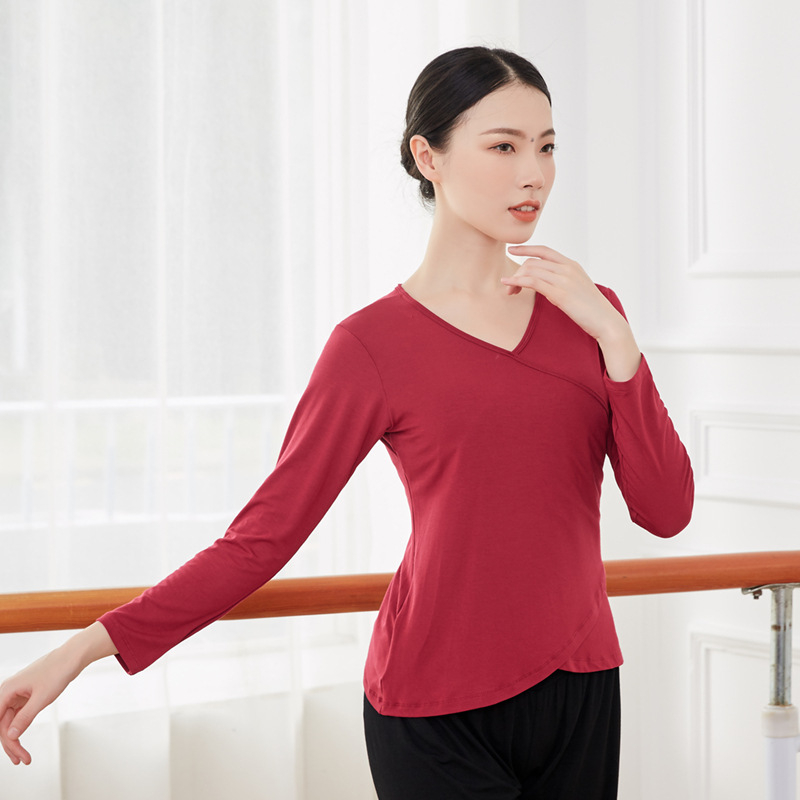 Топ за модерен танц за тренировки – женски слим фит, Modal плат 95%, подплата Modal 95%, подходящ за всички сезони