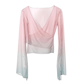 Top za belly dance – prozirna gazasta tkanina, poliester, unisex, proljeće 2023 (Belly dance, Unisex, Polyester, Gauze Fabric, Spring 2023)