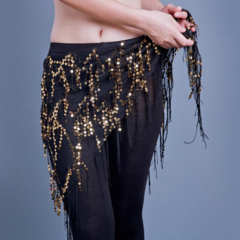 Pretty Dance Orientális tánc deréklánca szegecsekkel és bojtokkal, háromszög kendő, poliészter 70–80%, uniszex, 2023 tavasz