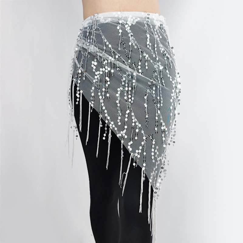 Pretty Dance Orientális tánc deréklánca szegecsekkel és bojtokkal, háromszög kendő, poliészter 70–80%, uniszex, 2023 tavasz