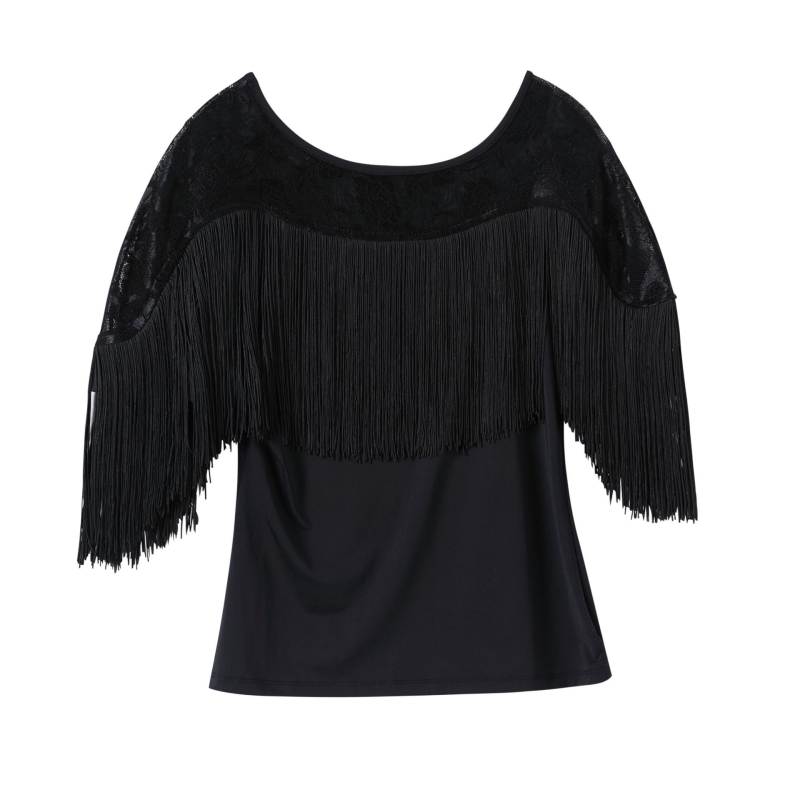 Latino plesni top za trening i defile — materijal Nylon ice yarn; sastav Nylon/Nylon 85%; podstava Nylon ice yarn 85%; jednobojni uzorak; za odrasle žene