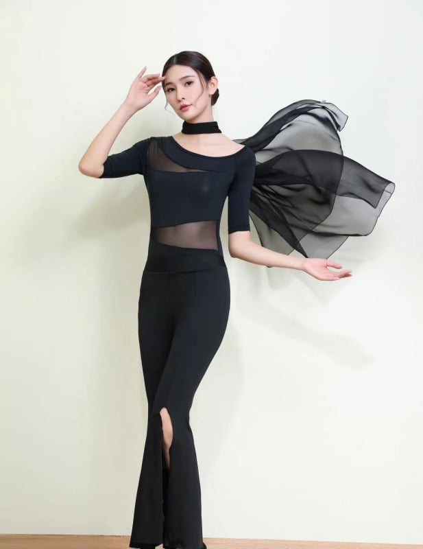 Set costum dans modern; material amestec bumbac; exterior 80% nailon; căptușeală acrilic 80%; culoare uni; femeie