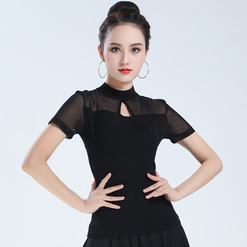 Ženski set modernog plesnog kostima s mrežastim gornjim dijelom — Modal (60%), za scenu i probe u proljeće, ljeto i jesen