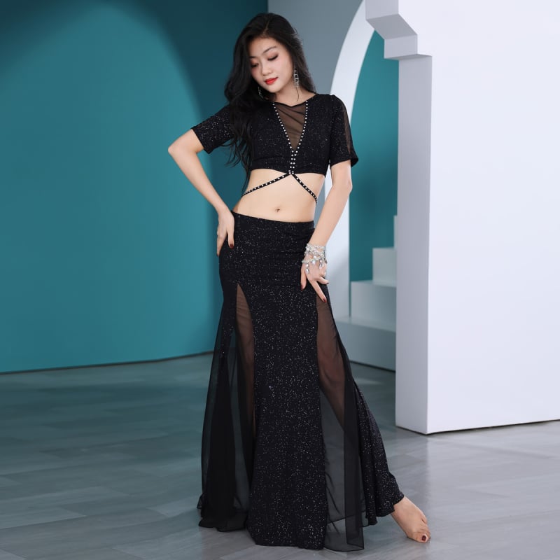 Kostim za belly dance sa suknjom fishtail od Water Yarn materijala za scenske nastupe