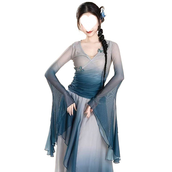 Unisex kostim za klasični ples s gradientnim dizajnom - poliester 90-95% udjela, brend Qianying, za belly dance