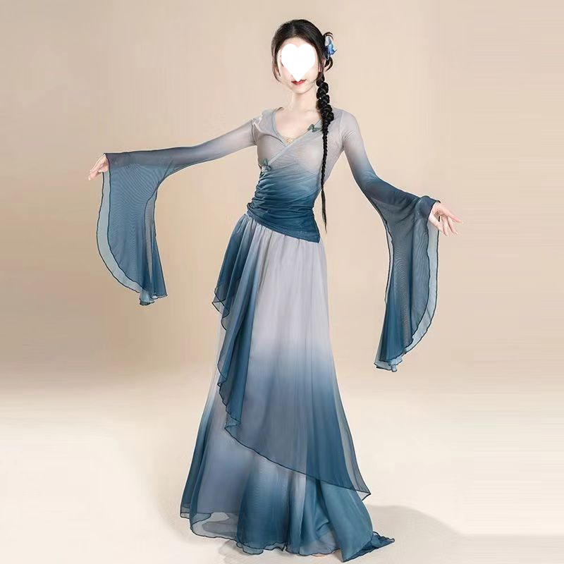 Unisex kostim za klasični ples s gradientnim dizajnom - poliester 90-95% udjela, brend Qianying, za belly dance